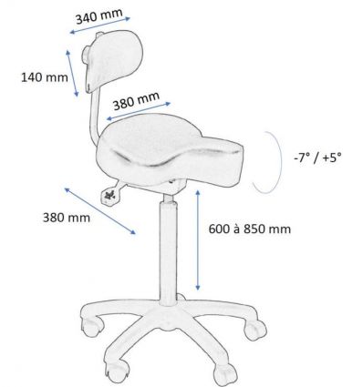 Tabouret ergonomique médical assis-debout