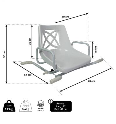 Siège de bain pivotant