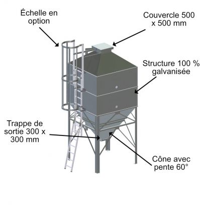 Silo en acier pour extérieur