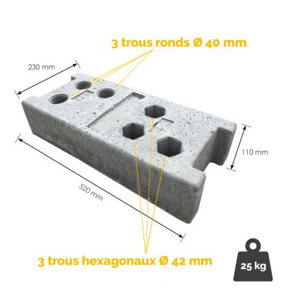 Plot Béton pour Clôture de Chantier