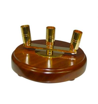 Socle en bois porte-drapeaux