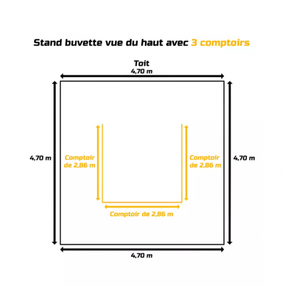 Stand buvette pliante en acier