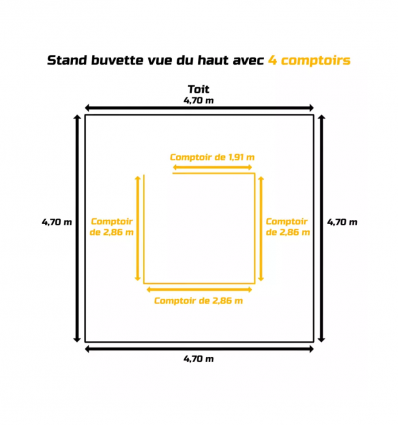 Stand buvette pliante en acier