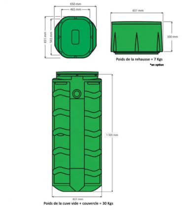 Station de relevage eaux chargées​ 500 L