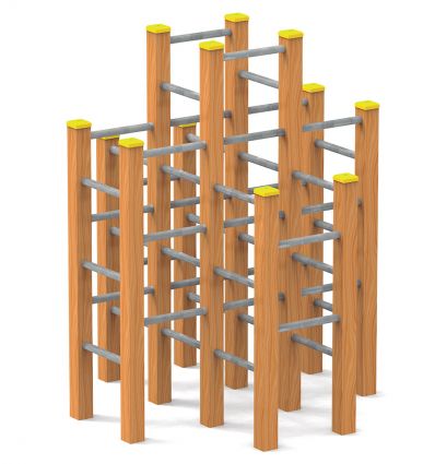 Structure à grimper bois et acier galvanisé 3 à 12 ans
