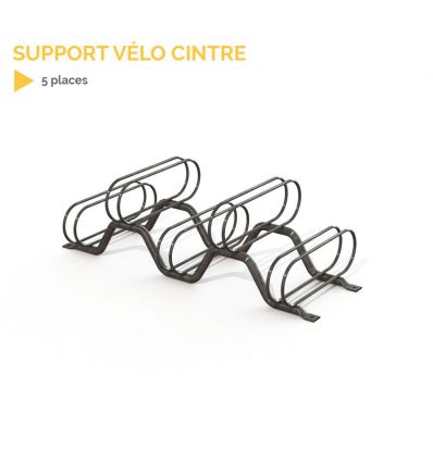 Rack pour vélo 5 places compact premium cintré en acier galva