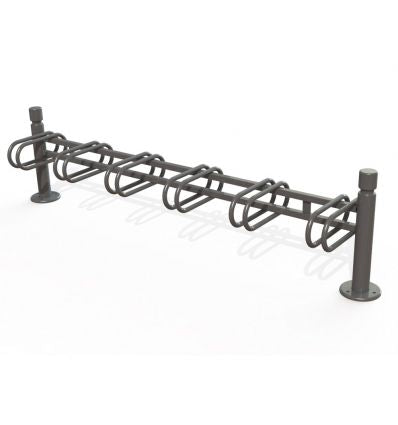 Ratelier 6 vélos pommeaux décoratifs en acier