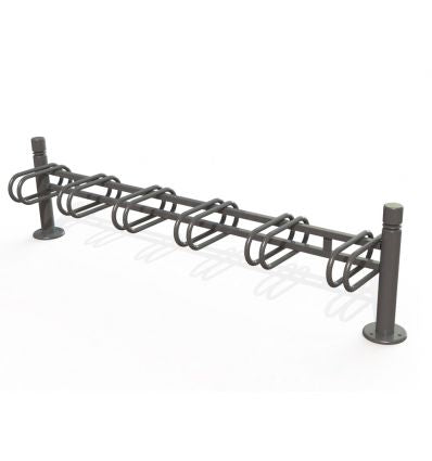 Ratelier 6 vélos pommeaux décoratifs en acier