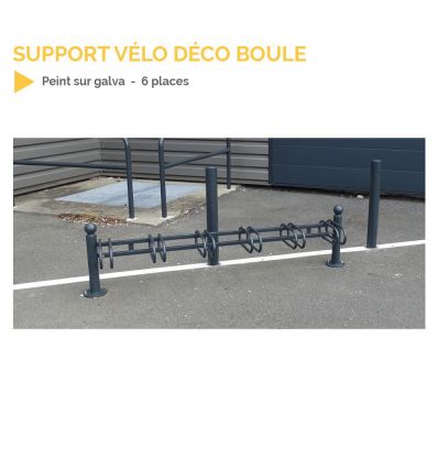Ratelier 6 vélos pommeaux décoratifs en acier