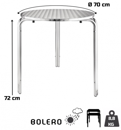 Table bistrot aluminium ronde extérieur
