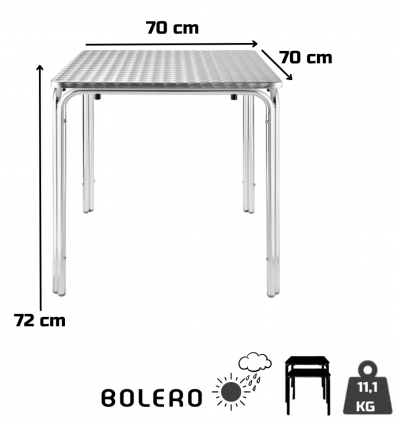 Table bistrot carrée aluminium extérieur