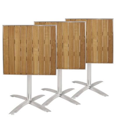Table bistrot en aluminium et frêne carrée extérieur