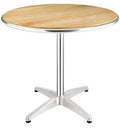 Table bistrot extérieur aluminium et frêne ronde