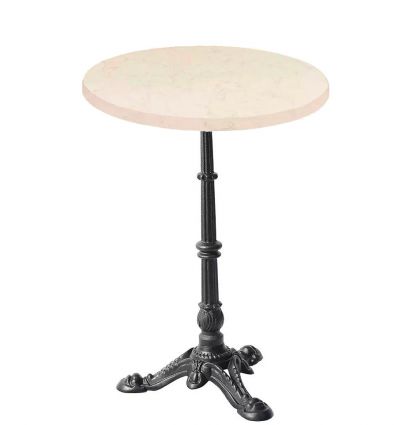 Table bistrot ronde effet marbre usage extérieur