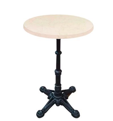 Table bistrot ronde effet marbre usage extérieur