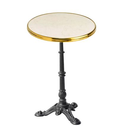 Table bistrot ronde effet marbre usage extérieur
