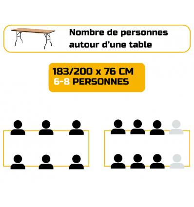 Table bois exotique pliante rectangulaire