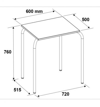 Table d'examen scolaire empilable