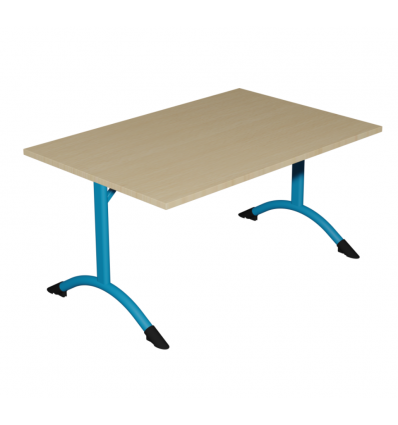 Table de cantine rectangle T3 et T6 pieds latéraux arrondis