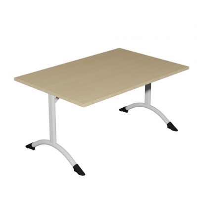Table de cantine rectangle T3 et T6 pieds latéraux arrondis