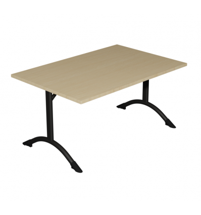 Table de cantine rectangle T3 et T6 pieds latéraux arrondis