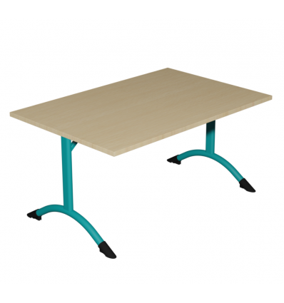Table de cantine rectangle T3 et T6 pieds latéraux arrondis