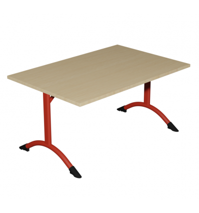 Table de cantine rectangle T3 et T6 pieds latéraux arrondis
