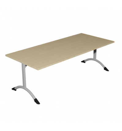 Table de cantine rectangle T3 et T6 pieds latéraux arrondis