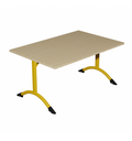 Table de cantine rectangle T3 et T6 pieds latéraux arrondis