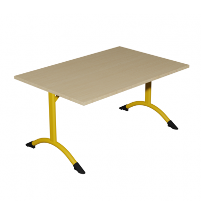 Table de cantine rectangle T3 et T6 pieds latéraux arrondis