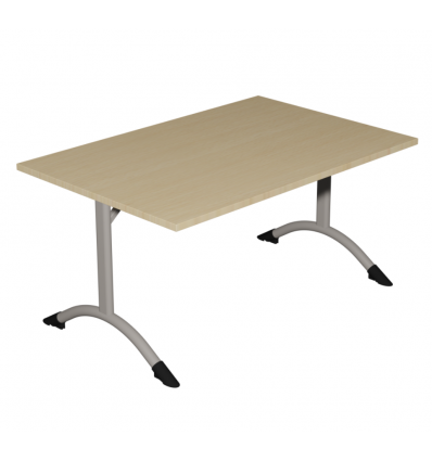 Table de cantine rectangle T3 et T6 pieds latéraux arrondis