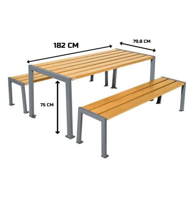Table de pique-nique pour extérieur bois 10 couleurs