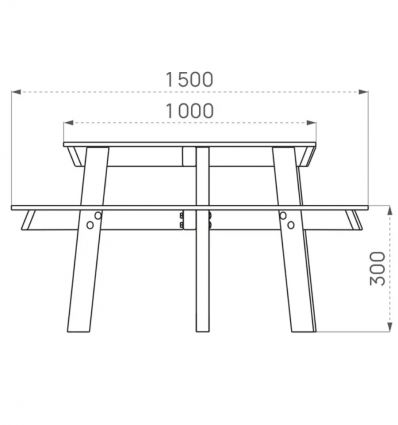Table de pique nique hexagonale pour enfant en bois
