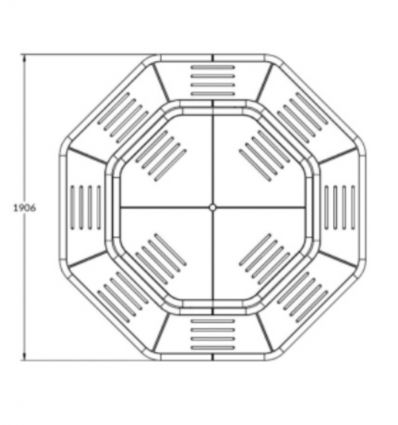 Table de pique nique hexagonale en stratifié compact