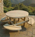 Table de pique nique ronde en pin
