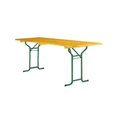 Table et bancs de brasserie pliante bois piétement arrondi ou cornière