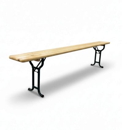Table et bancs de brasserie pliante bois piétement arrondi ou cornière