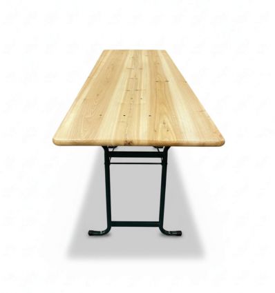 Table et bancs de brasserie pliante bois piétement arrondi ou cornière