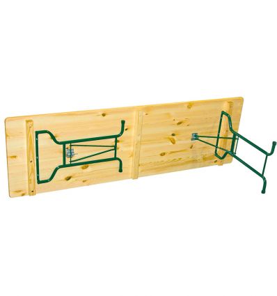 Table et bancs de brasserie pliante bois piétement arrondi ou cornière