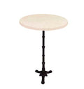 Table haute bistrot ronde effet marbre usage extérieur
