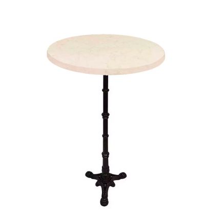 Table haute bistrot ronde effet marbre usage extérieur