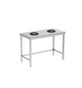 Table inox avec trou vide ordure