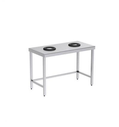 Table inox avec trou vide ordure