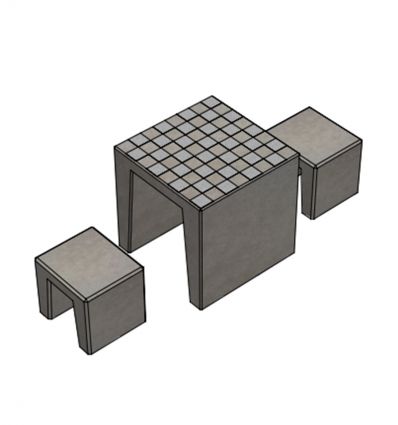Table echec exterieur en béton