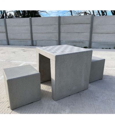 Table echec exterieur en béton