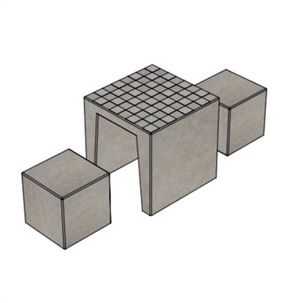 Table echec exterieur en béton