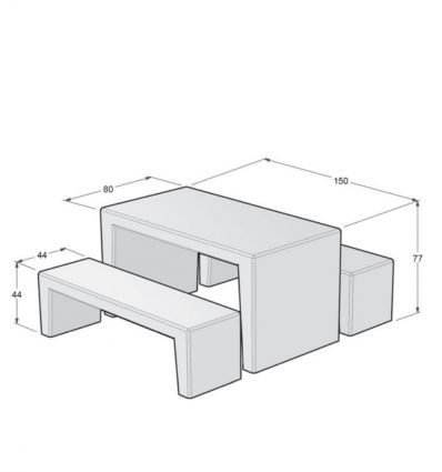Table pique nique béton design