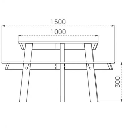 Table pique-nique enfant pour aire de jeux​