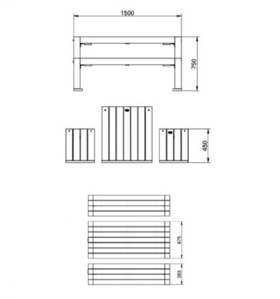 Table design en plastique 100% recyclé