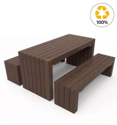 Table design en plastique 100% recyclé
